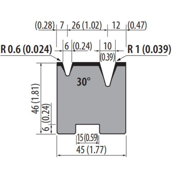 Kiểu Amada H46 30° 2V